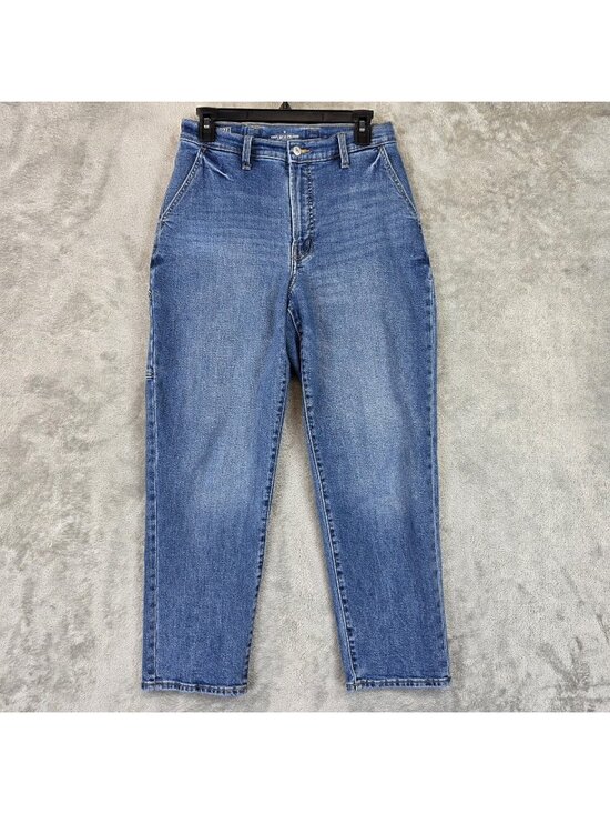 Old Navy Denim - Old Navy Workwear Curvy Sky-Hi Straight Jeans Womens 8 Blue High Rise Utility